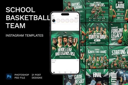 School Basketball Team Instagram Templates