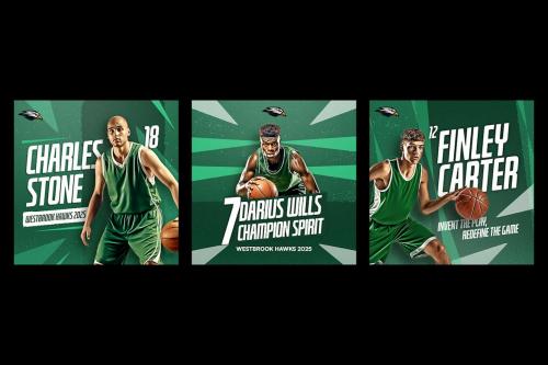 School Basketball Team Instagram Templates