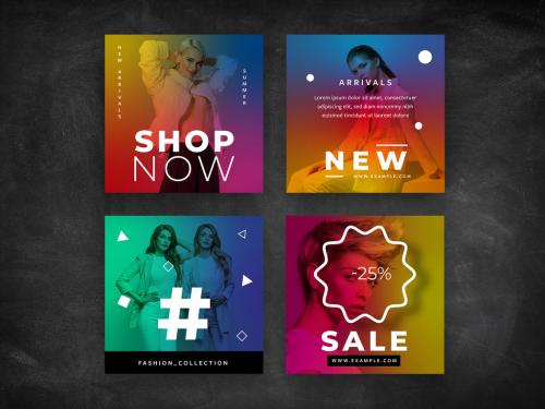 Square Color Overlay Social Media Layouts - 370783502