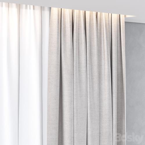 Curtain with gray stripes