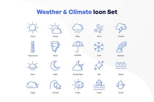 Weathery - Weather & Climate Shady Style Icon Set