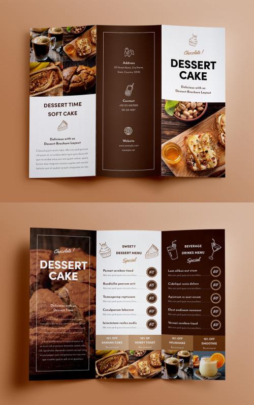 Dessert Menu Trifold Brochure Layout - 371292371