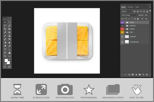 Plastic Tray Mockup - Cheese