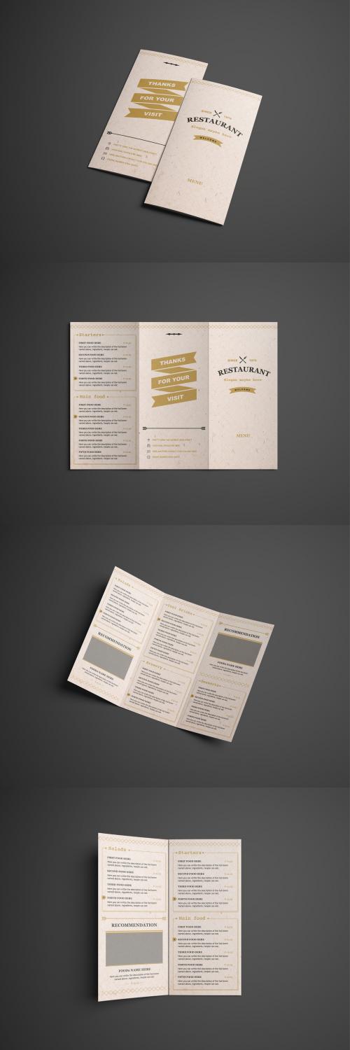 Classy Trifold Food Menu - 371470915