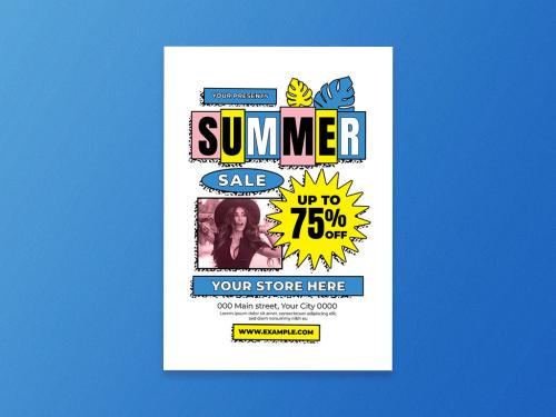 90S Summer Sale Flyer Layout - 371476175