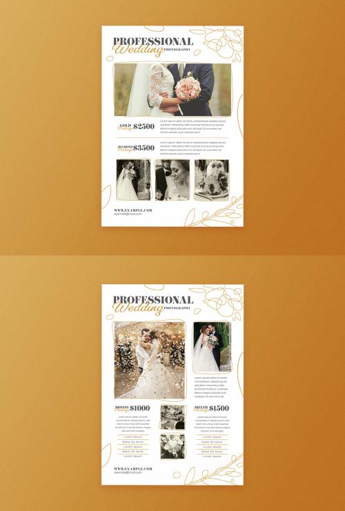 Modern Wedding Photography Pricing Flyer Layout - 371476234