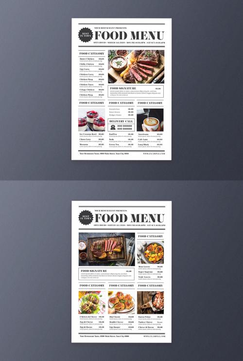 Newspaper Food Menu Layout - 371476236