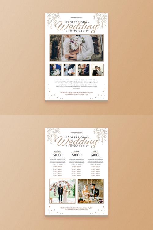 Rustic Wedding Photography Pricing Flyer Layout - 371476243