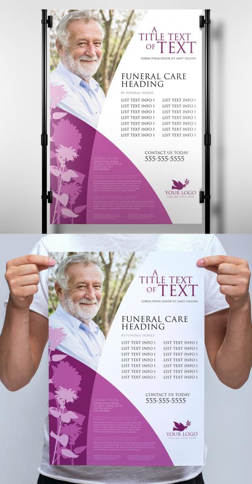 Funeral Care Banner with Magenta Color Scheme - 372040746