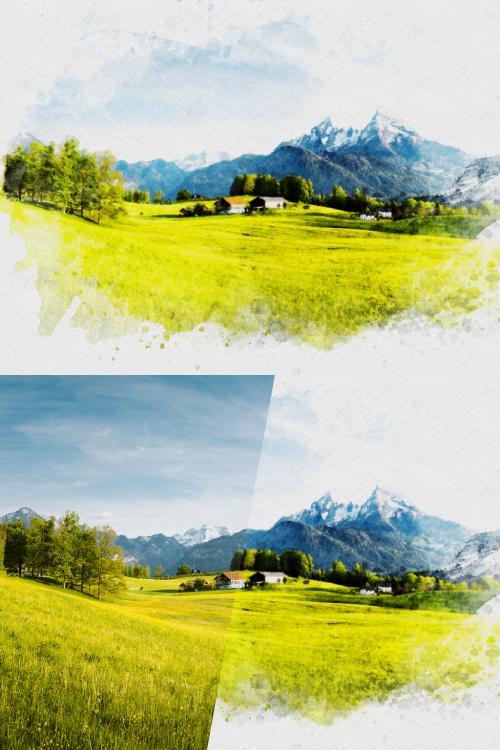 Photographic Watercolor Painting Effect - 372053435