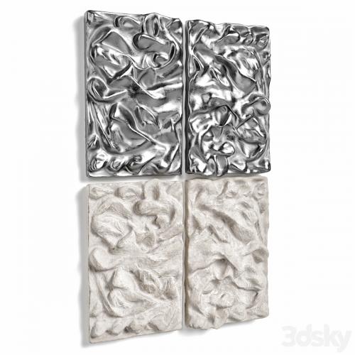 Relief metal and plaster wall panel