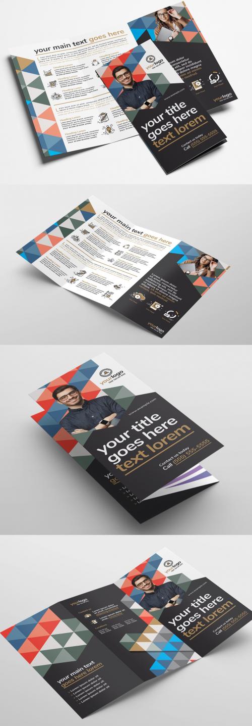 Modern Corporate Brochure with Geometric Pattern - 372507800