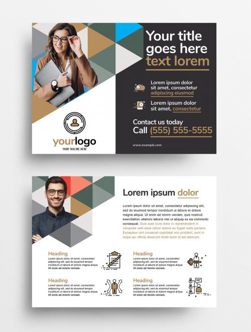 Modern Flyer with Geometric Pattern for Corporate Business Services - 372507810