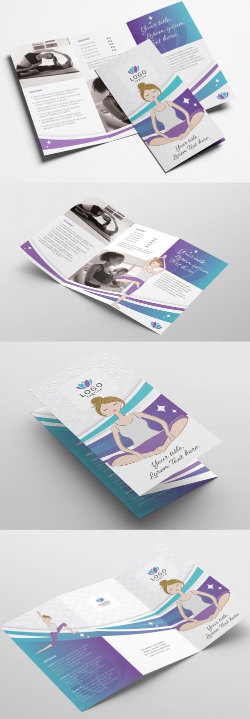 Yoga Studio Trifold Brochure with Purple Gradient - 372507861