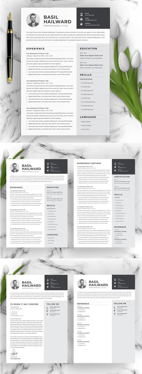 Dark Gray Sidebar with Resume Layout - 372517121