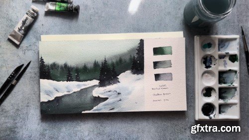 Winter Wonderland Watercolor Class: Chill & Thrill Self-Care Art Therapy