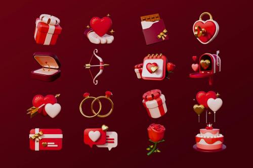 Happy Valentine Day 3D Icon