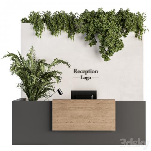 Reception Desk and Wall Decoration - Set 09