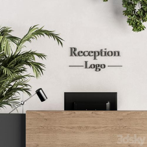 Reception Desk and Wall Decoration - Set 09