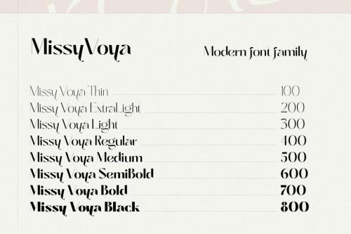 Missy Voya - Modern Font family