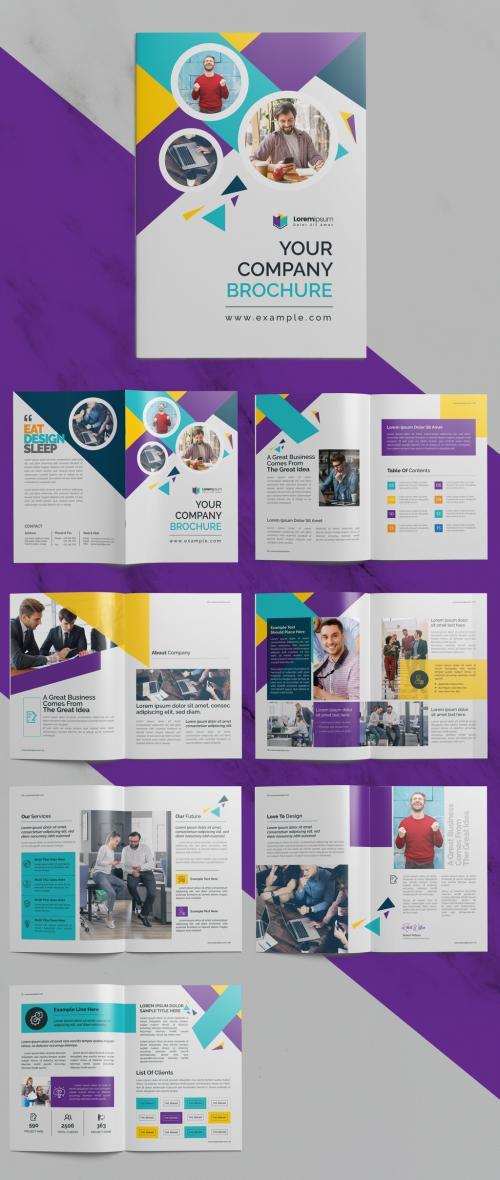 Corporate Brochure with Multicolored Accents - 372723571