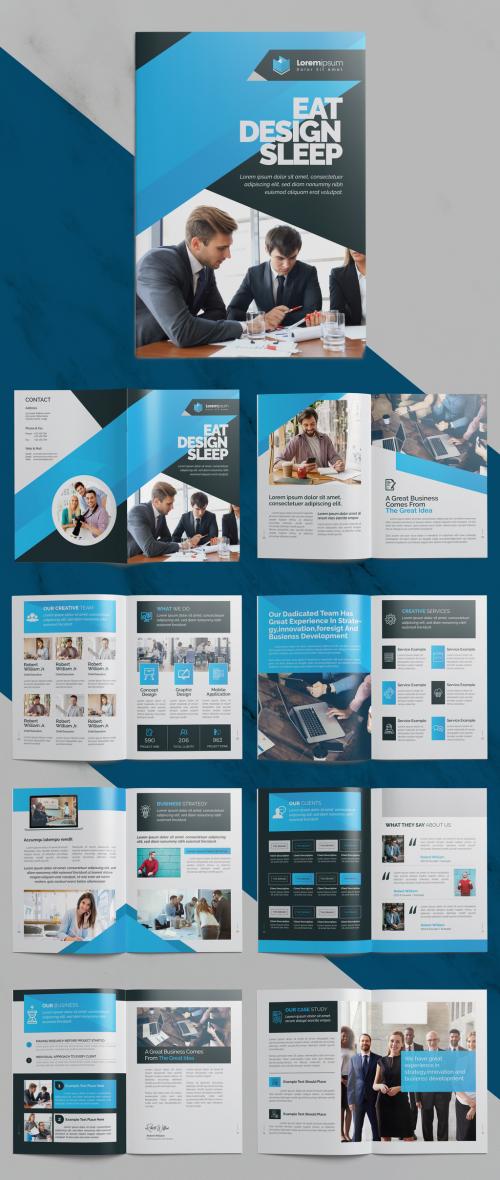 Blue Corporate Bifold Brochure Layout - 372723612