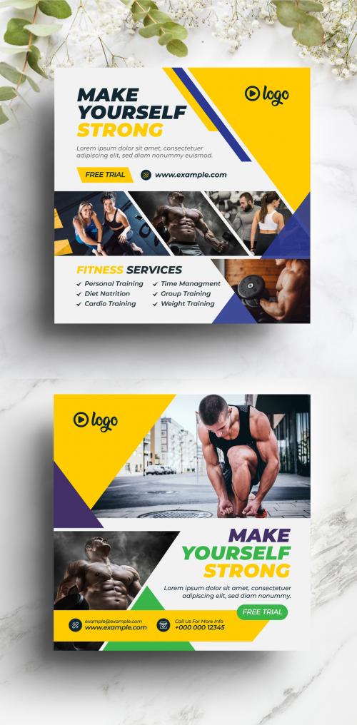 Fitness Social Media Banner Pack - 372723928