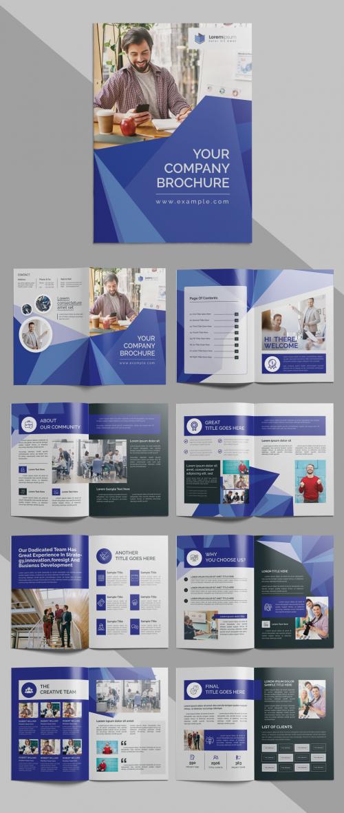 Multipurpose Abstract Corporate Brochure with Blue Accents - 372724056