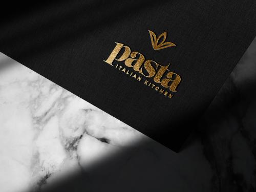 
Luxury Embossed Gold Logo Mockup on Black Paper - 372781489