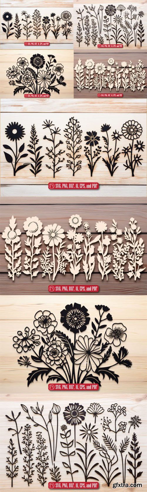 Cricut Wildflowers SVG Bundle - Vector Design Templates