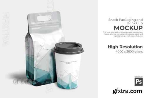 Snack Packaging and Drink Cup Mockup DYXXKCD