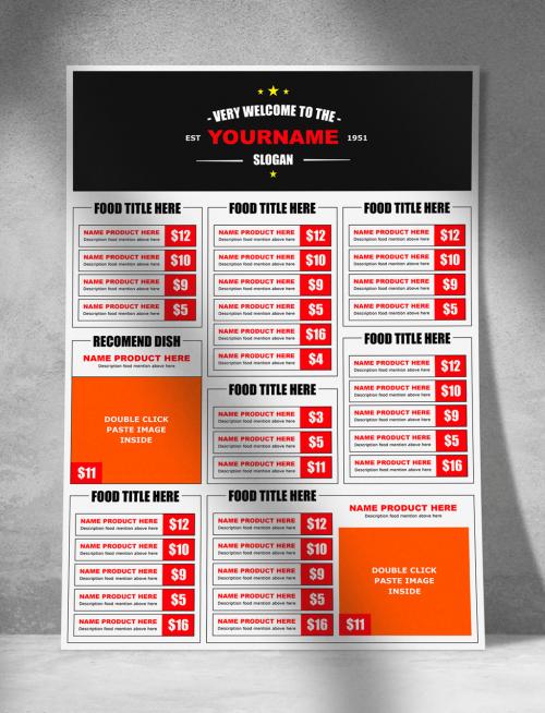 Fast Food Menu Poster Template - 372986975