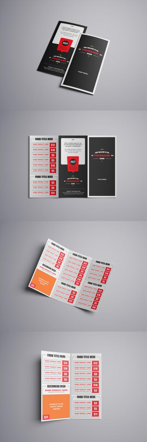 Fast Food Menu Trifold Template - 372986984