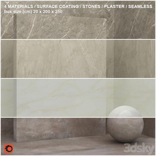 4 materials (seamless) - stone, plaster - set 13