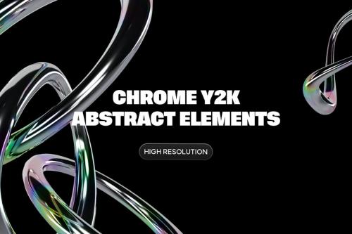 Chrome Y2K Abstract Elements