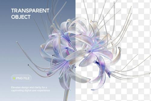 3D Glass Flower Elements