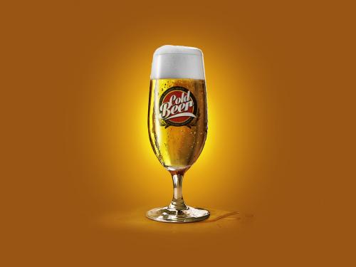 Cold Beer Glassware Goblet Mockup - 373295642