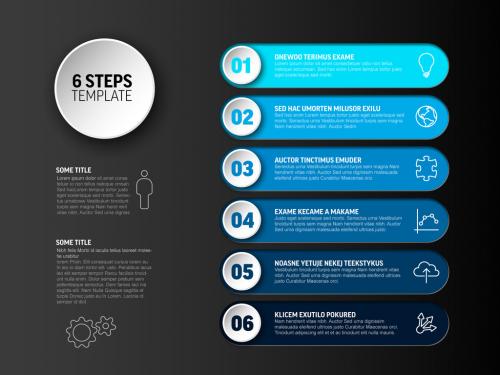 Progress Infographic with Six Blue Steps - 373526539