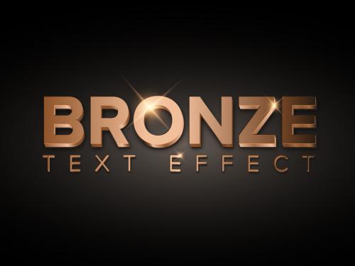 Bronze Metallic 3D Text Effect with Glitter - 373526543