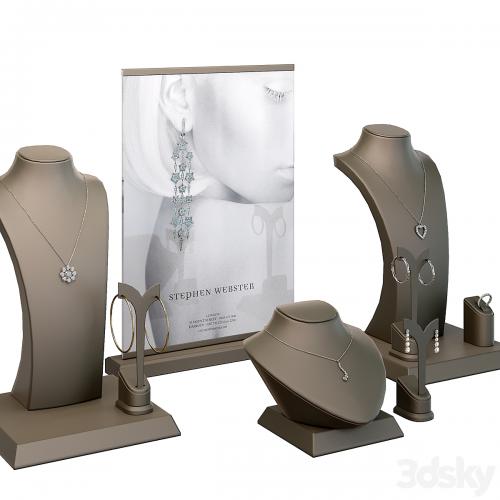 Jewelry showcase for a store. Jewelry stand. Display