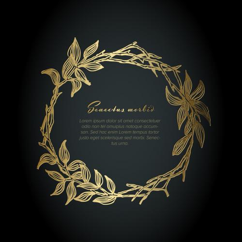 Minimalist Golden Circle Floral Flyer  - 373526613