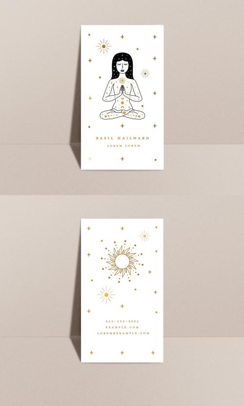 Astrology Meditation Business Card Layout Design - 373533898