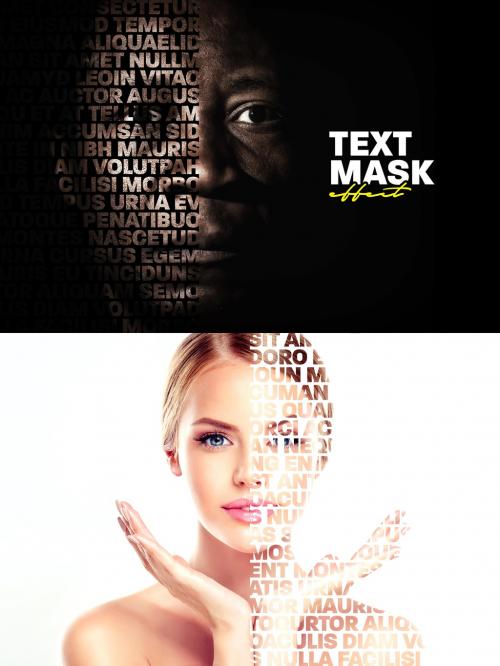 Cut Out Portrait Text Mask Effect Mockup - 373554675