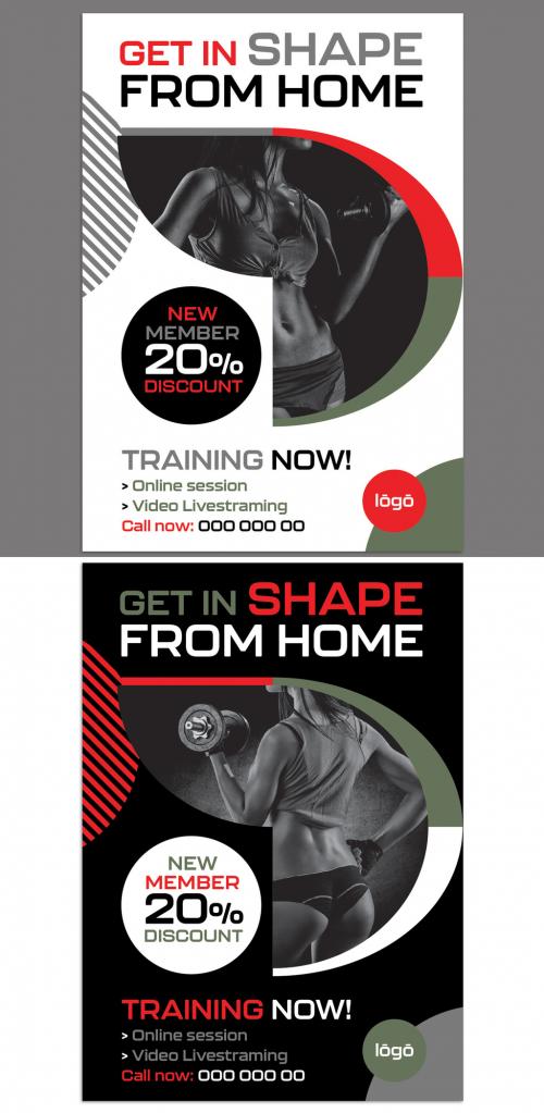 Fitness Studio Promotion Poster Layout - 373716662