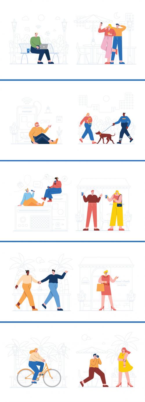 Daily Activity Lifestyle Graphics Illustration Set - 373717919