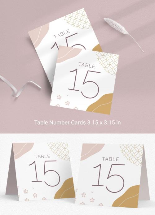 Table Number Card Layout for Weddings and Events - 373744913