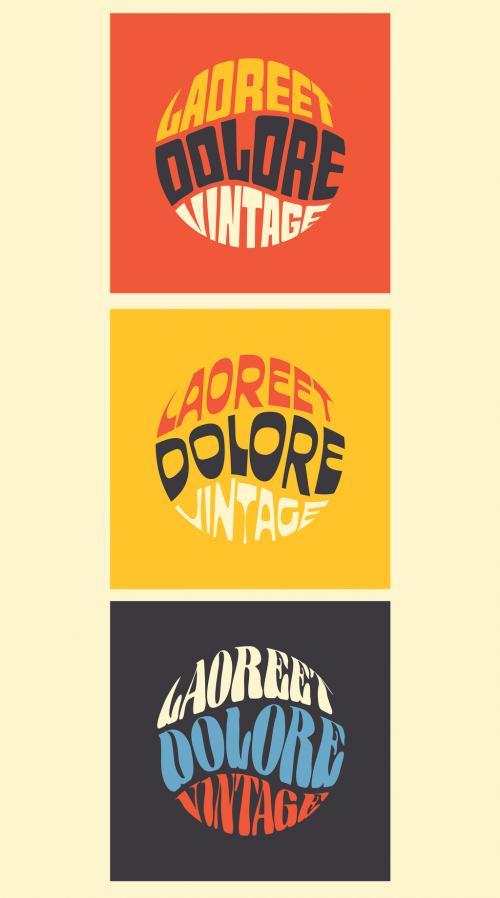 Vintage Typography Logo Round Layout - 373973122