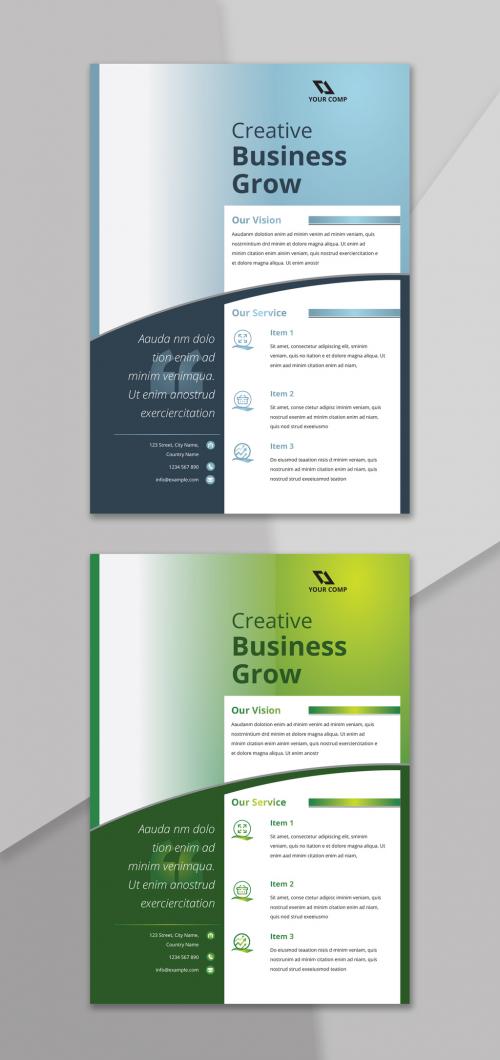 Corporate Flyer Layout with Gradient Color - 373996652