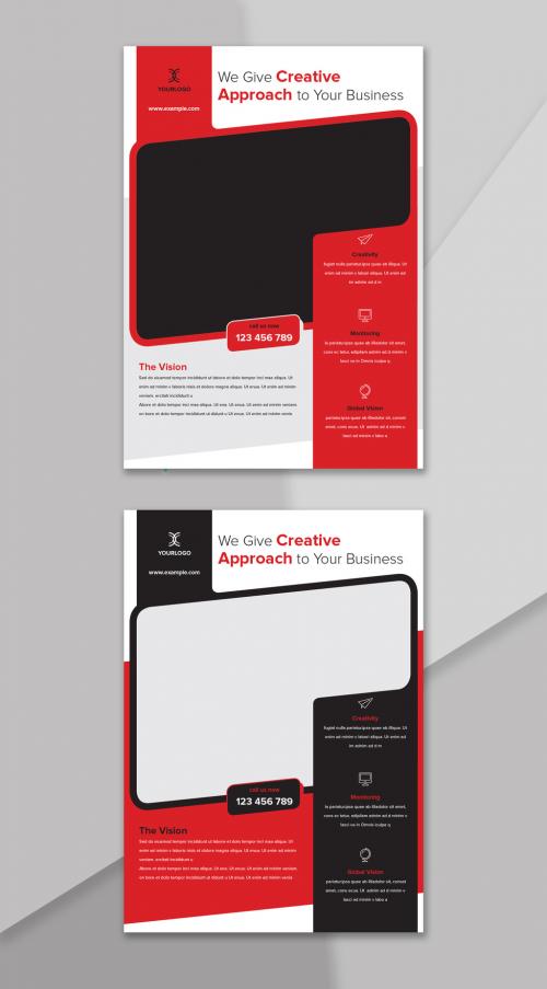 Flyer Layout with Big Diagonal Placeholder - 373996690