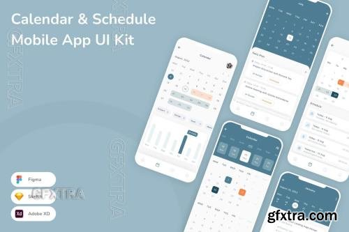 Calendar & Schedule Mobile App UI Kit 7487Y32